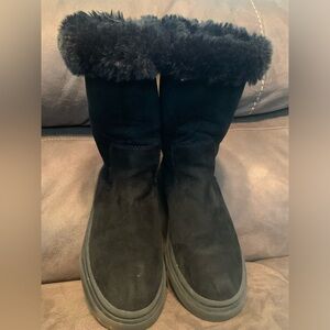 Girls Zara size EU35 (size US 4) black furry boots